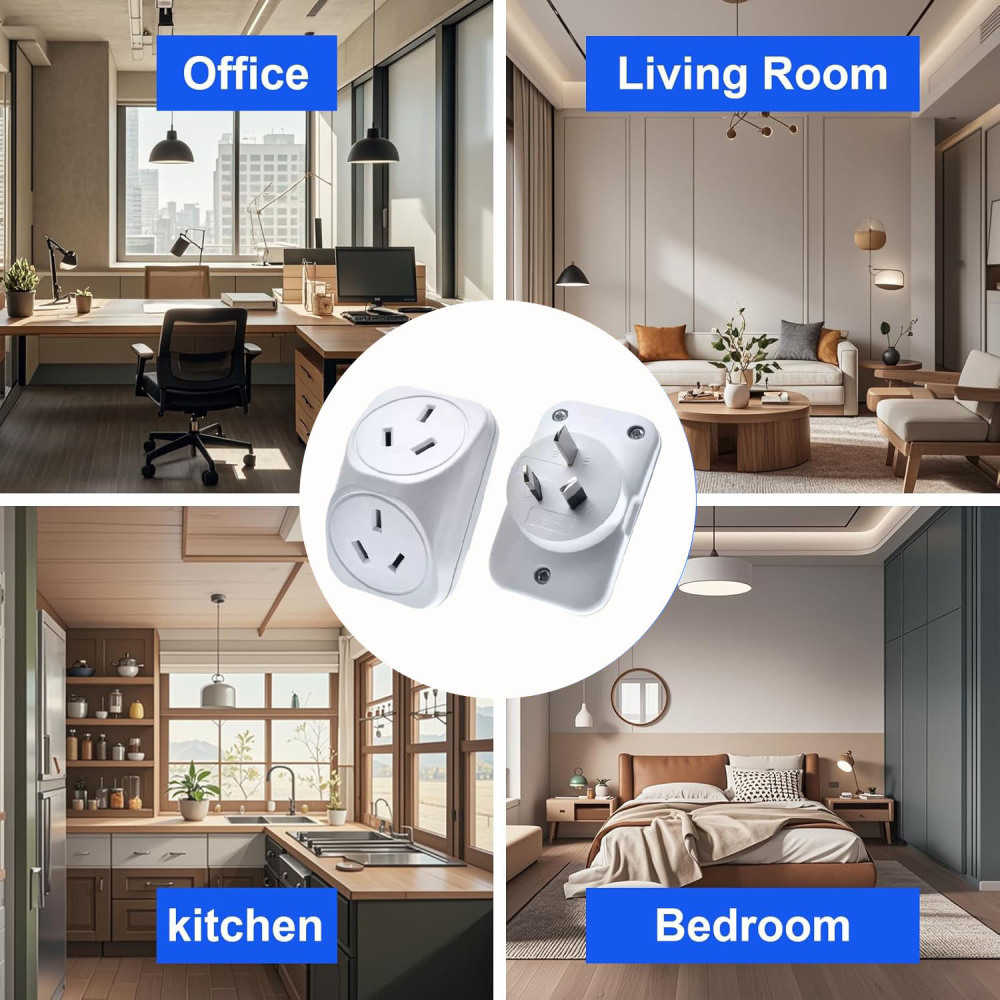 TABUBIL Multi Plug Outlet Extender: Double Wall Adapter for Home, Office