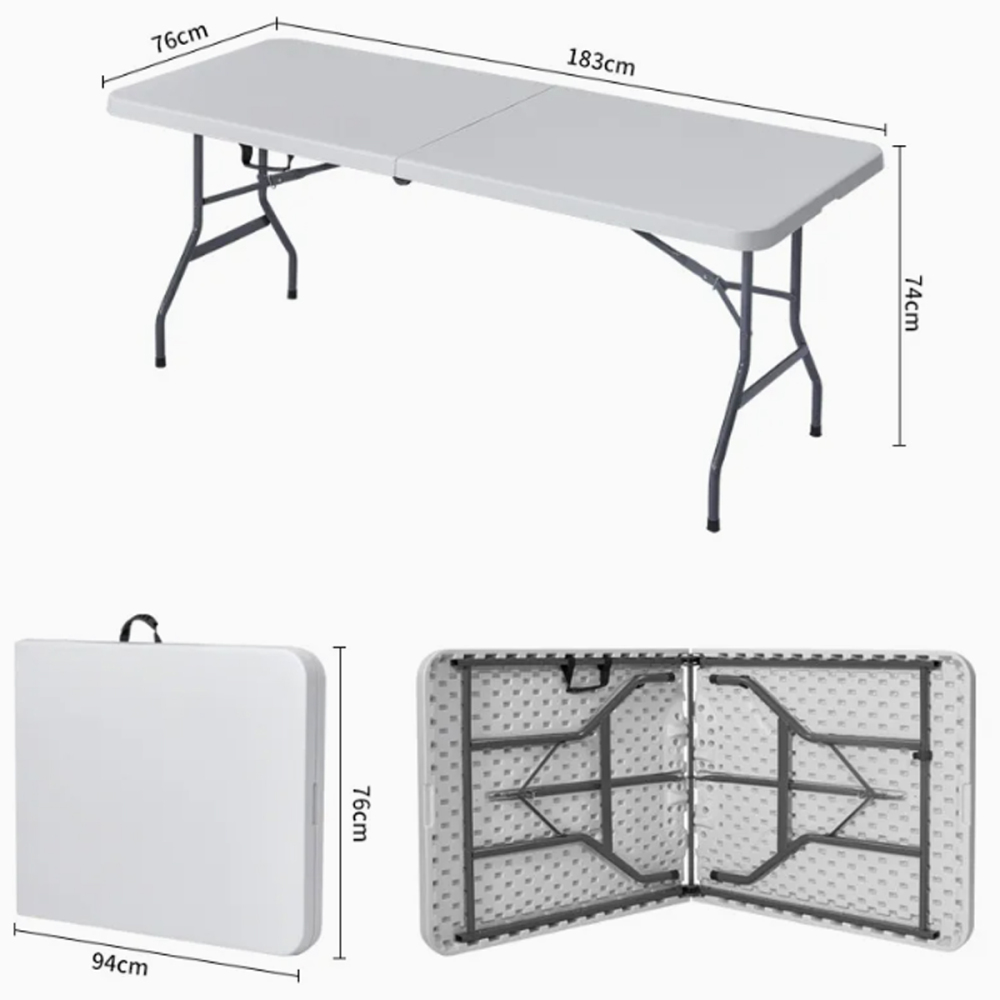 TABUBIL 6ft Bi-Fold Blow Mould Trestle Table