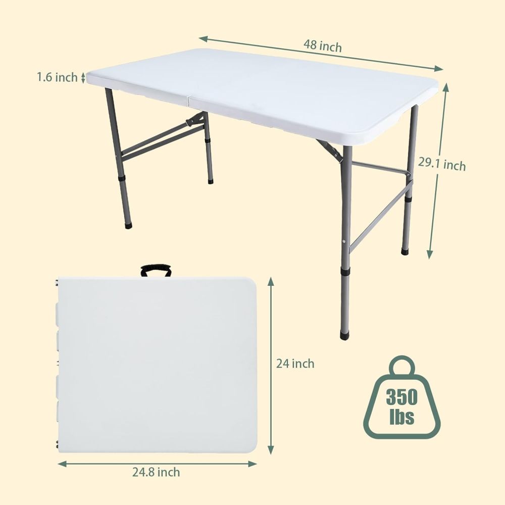 TABUBIL 4ft Bi-Fold Blow Mould Trestle Table