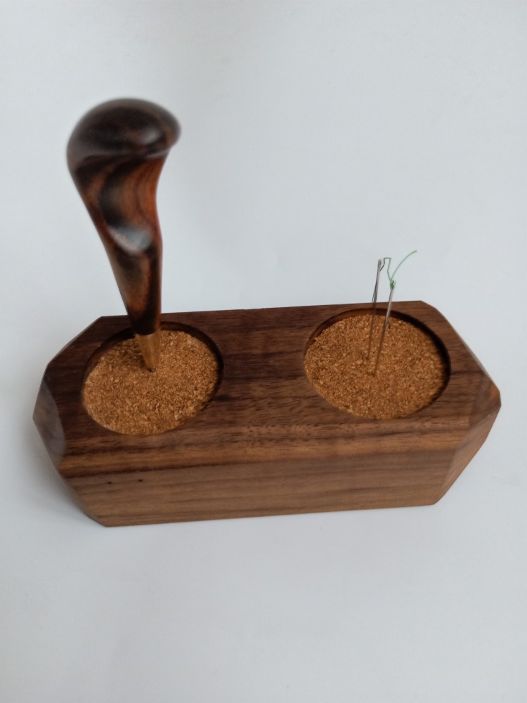 KL Walnut Needle & Awl Holder