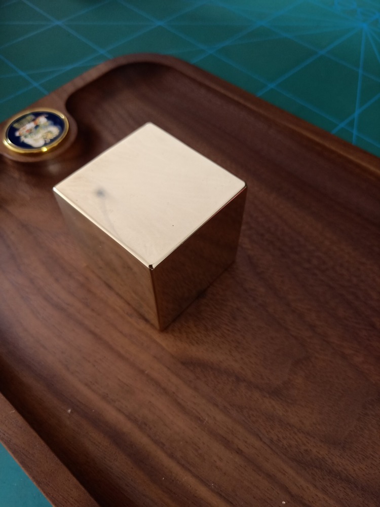 Square solid brass weight