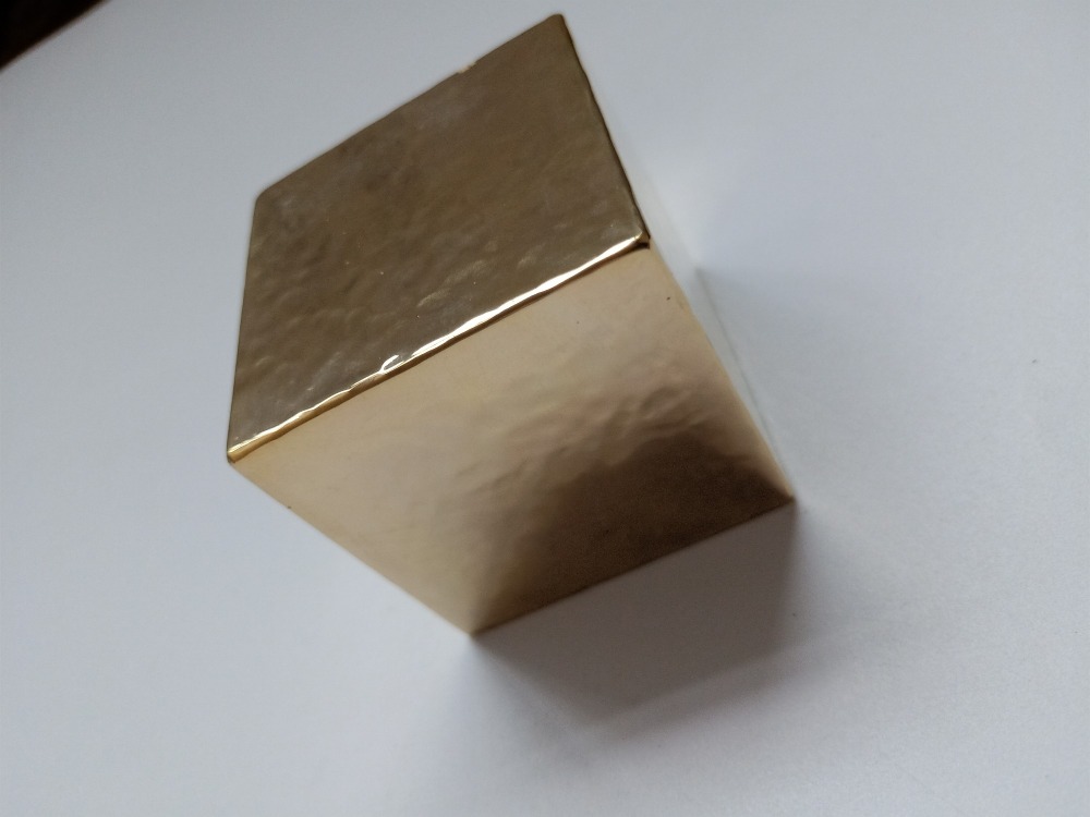 Square solid brass weight