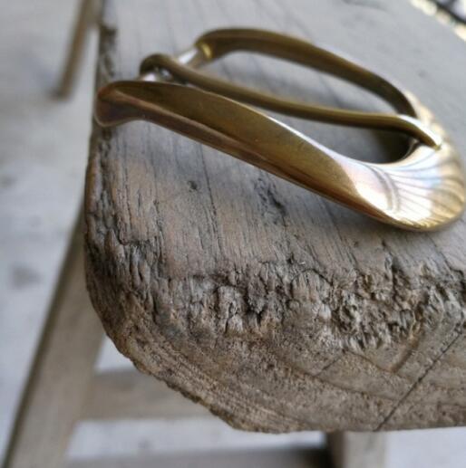 Custom made solid brass belt buckle
