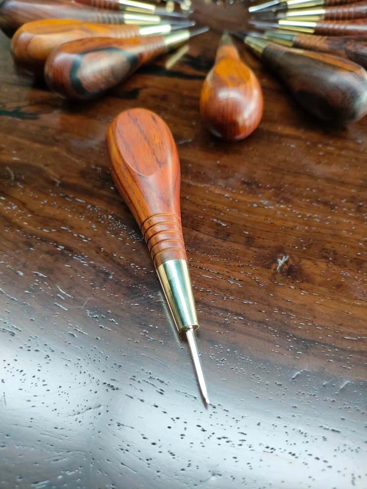 Curve handle stitching awl_Sewing awl with wooden crank_China Handmade ...