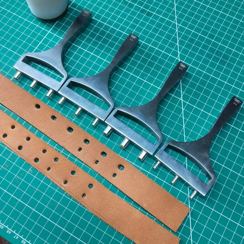 Belt Strap Hole Punch in row with 3 tips
