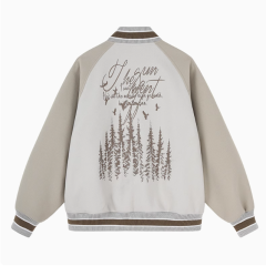 Heavy embroidery high-grade woolen baseball jacket