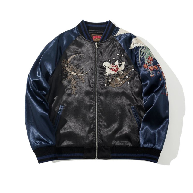 Nine-Tailed Fox Embroidered Coat Baseball Jacket