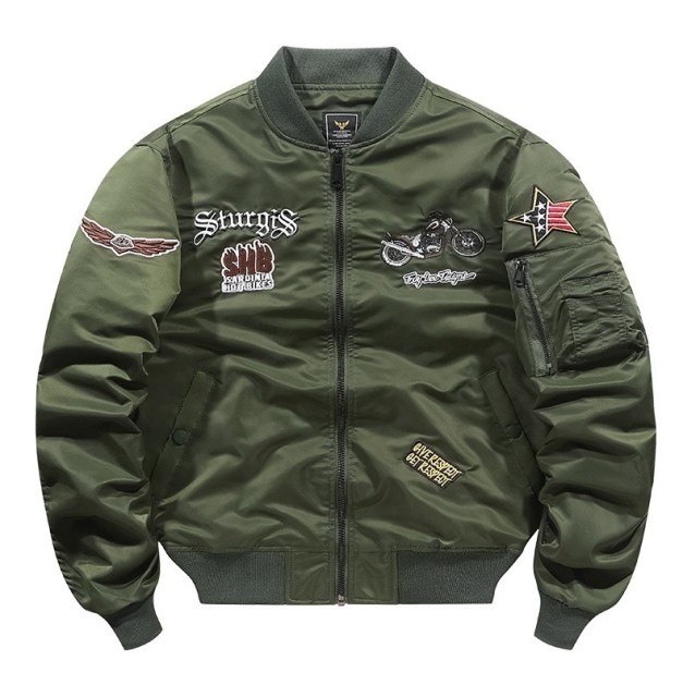 Heavy industry Embroidery Pilot jacket