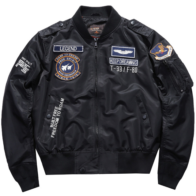 American style embroidered baseball uniform military work jacket
