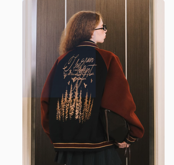 Heavy embroidery high-grade woolen baseball jacket