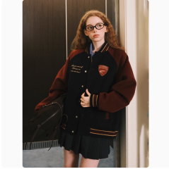 Heavy embroidery high-grade woolen baseball jacket