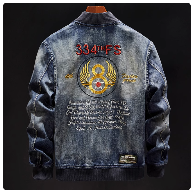 Classic embroidered denim jacket