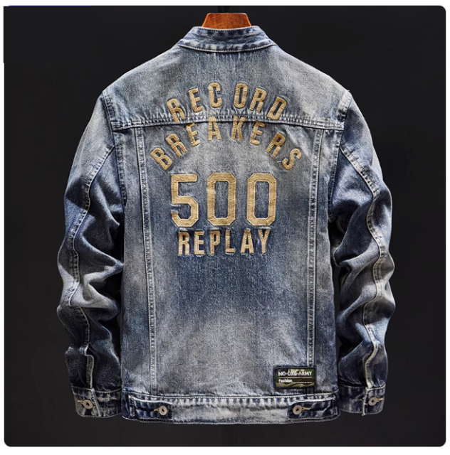 Classic embroidered denim jacket