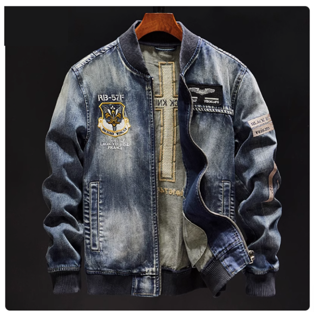 Classic embroidered denim jacket