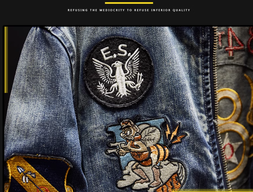 Classic embroidered denim jacket