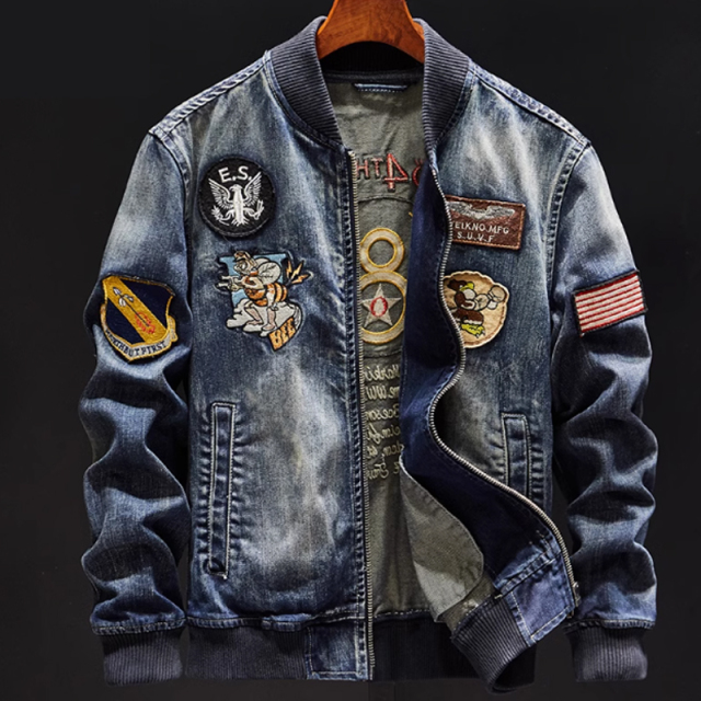 Classic embroidered denim jacket