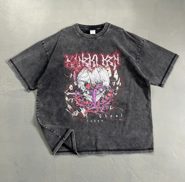 Dark anime personalized trendy brand printed T-shirt