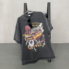 Young personality street wear trendy printed T-shirt