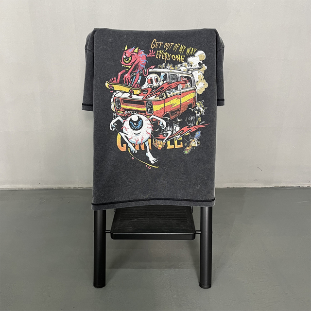 Young personality street wear trendy printed T-shirt