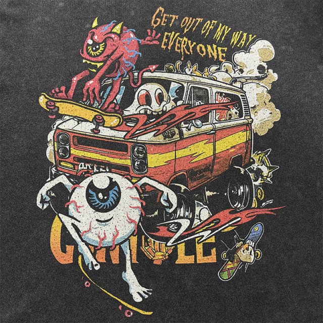 Young personality street wear trendy printed T-shirt