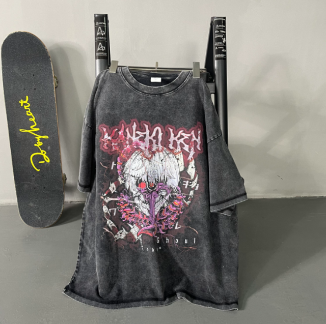Dark anime personalized trendy brand printed T-shirt