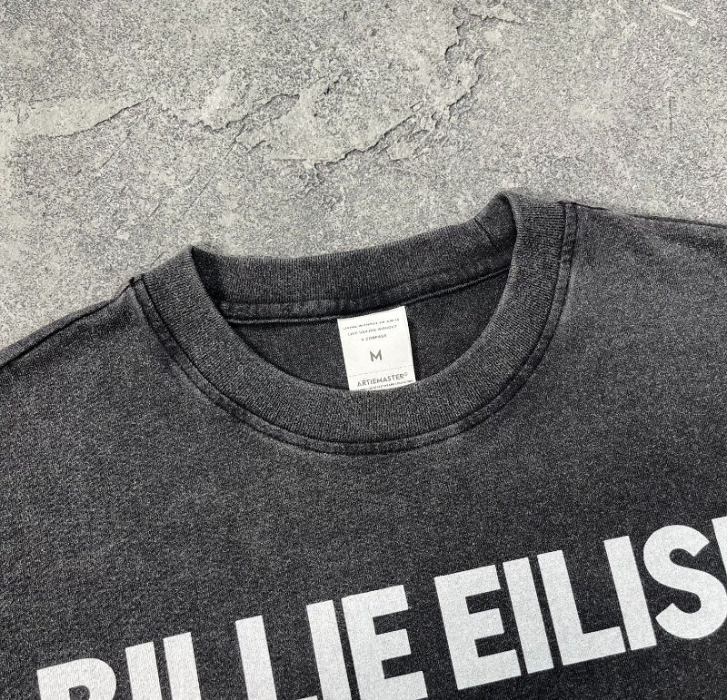 American streetwear music figure washed and distressed digital printed T-shirt