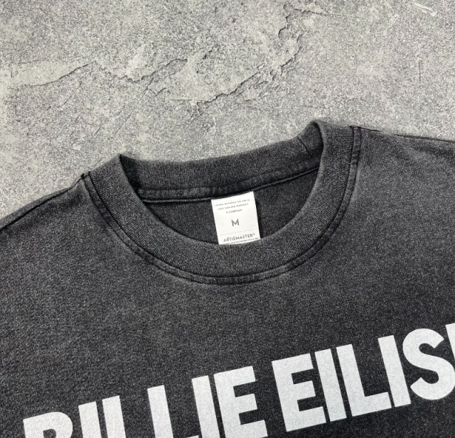 American streetwear music figure washed and distressed digital printed T-shirt