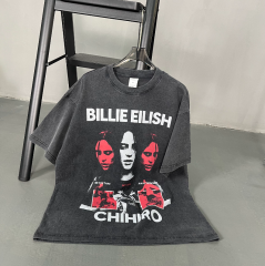 American streetwear music figure washed and distressed digital printed T-shirt