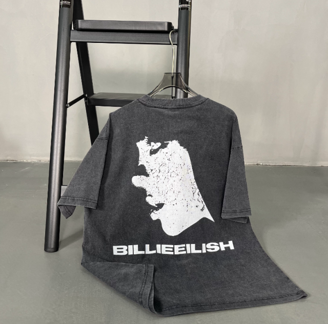 American streetwear music figure washed and distressed digital printed T-shirt