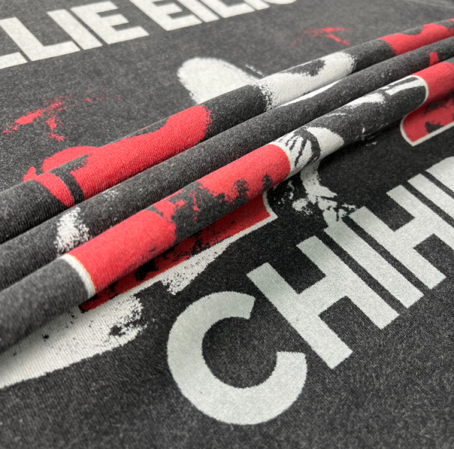 American streetwear music figure washed and distressed digital printed T-shirt