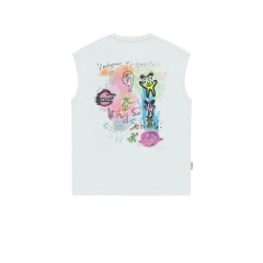 American style oversize washed vest men's trendy couple sleeveless T-shirt