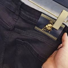 European jeans men's fashion brand big bull embroidery winter plus velvet trendy fashion hot diamond slim fit skinny pants