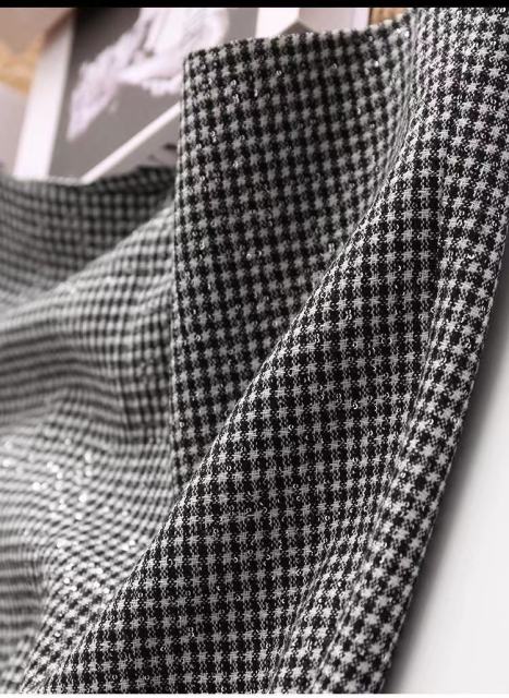 woolen autumn and winter 9063 black and white sequined short skirt