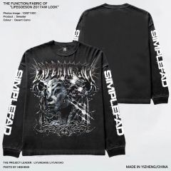 Distressed Streetwear T-Shirt – Post-Apocalyptic Metalcore Long Sleeve Tee for Men