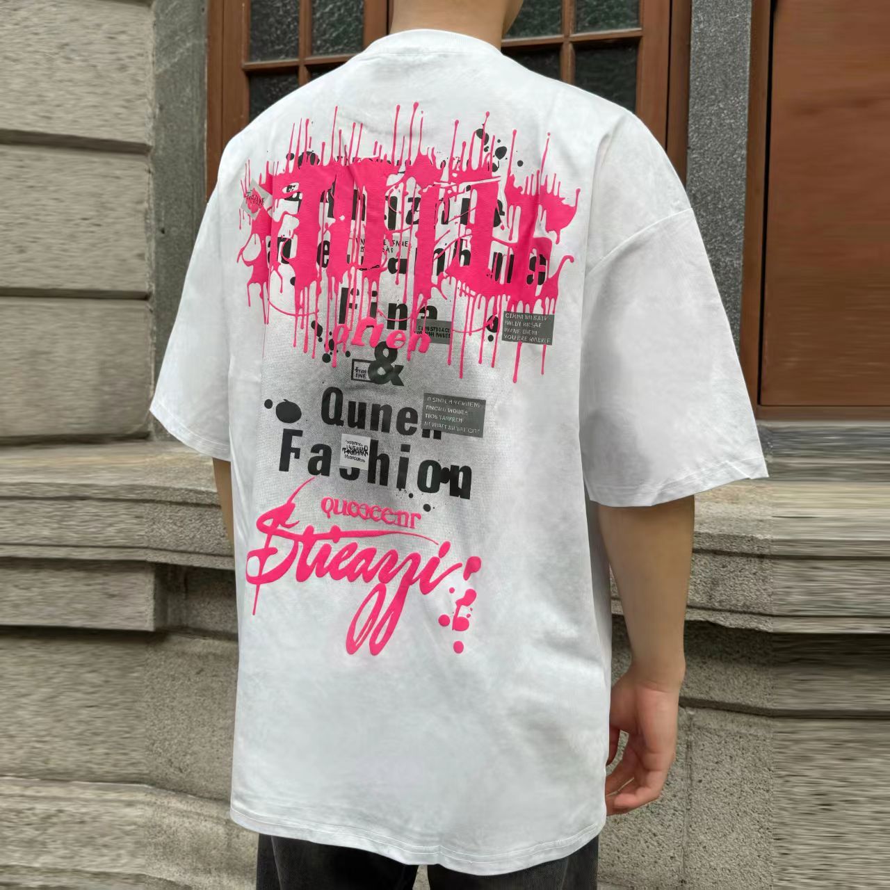 Trendy Heavyweight Cotton T-shirt for Men & Women - Summer Loose Fit Couple's American Streetwear Style Ins Fashion Short Sleeve Top