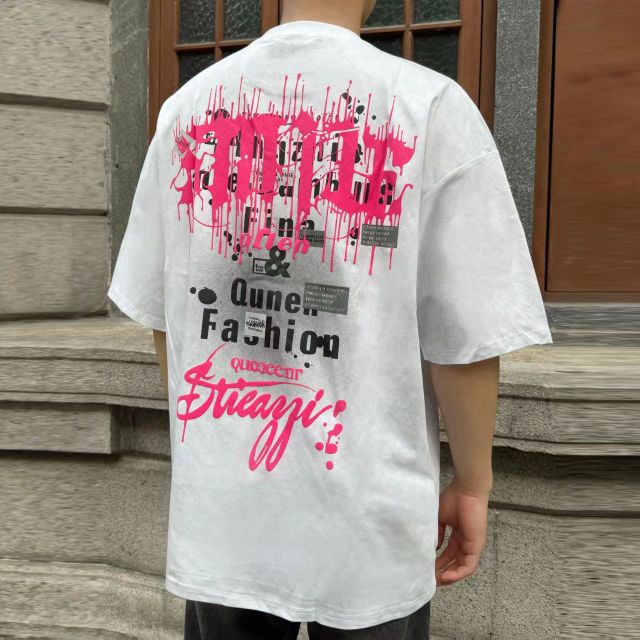 Trendy Heavyweight Cotton T-shirt for Men & Women - Summer Loose Fit Couple's American Streetwear Style Ins Fashion Short Sleeve Top