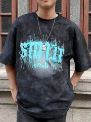 Trendy Heavyweight Cotton T-shirt for Men & Women - Summer Loose Fit Couple's American Streetwear Style Ins Fashion Short Sleeve Top