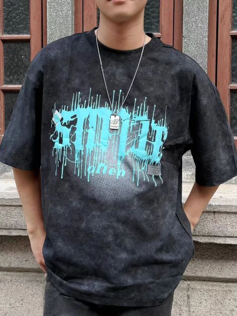 Trendy Heavyweight Cotton T-shirt for Men & Women - Summer Loose Fit Couple's American Streetwear Style Ins Fashion Short Sleeve Top