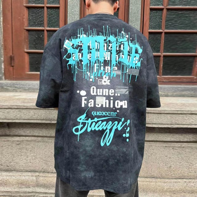 Trendy Heavyweight Cotton T-shirt for Men & Women - Summer Loose Fit Couple's American Streetwear Style Ins Fashion Short Sleeve Top