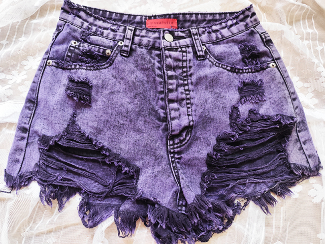 High Waisted   Frayed Hem Distressed Jean Shorts for Work & Casual Women's Denim Shorts