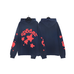 Sp1der Hiphop Singer Young Thug Same Model Foam Letter  555555 Couple Hoodie Pink Jacket