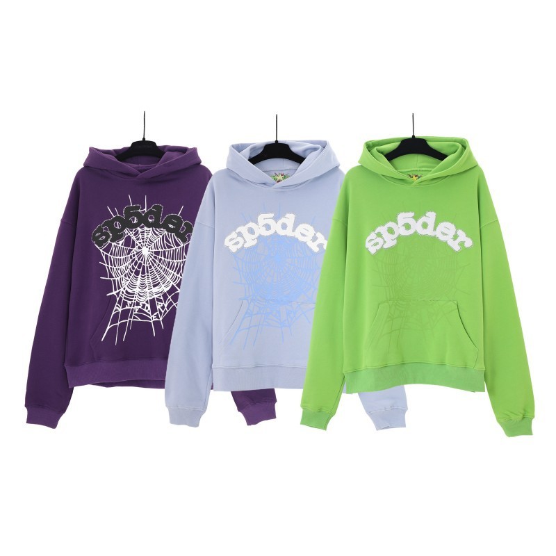 Sp1der Hiphop Singer Young Thug Same Model Foam Letter  555555 Couple Hoodie Pink Jacket