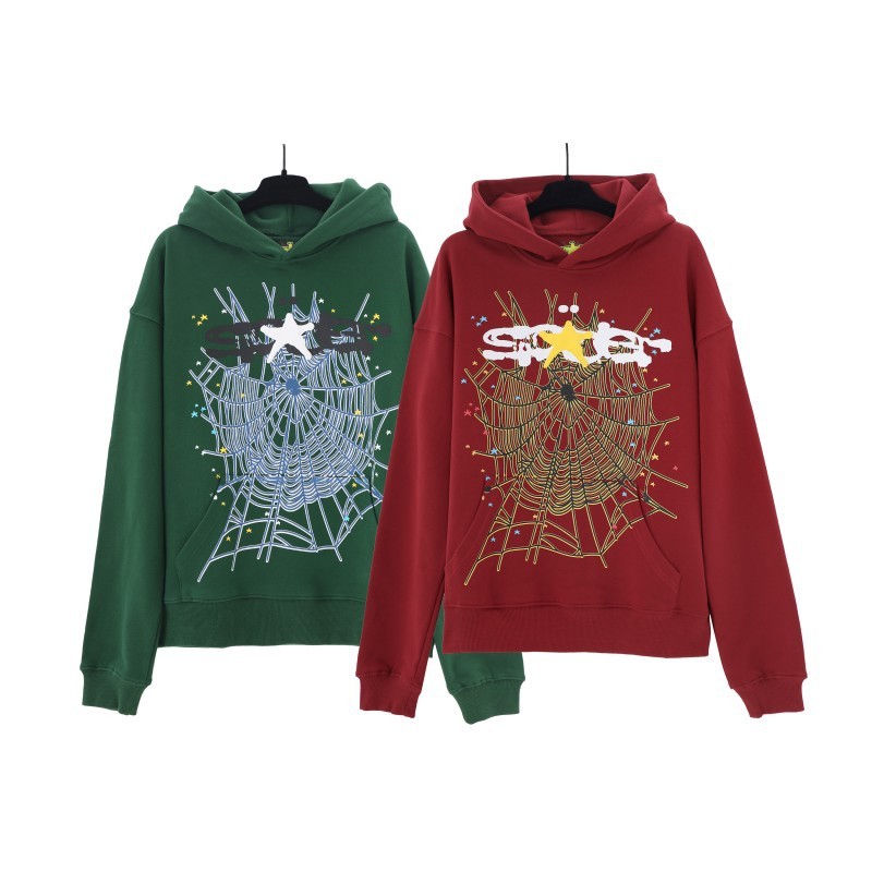 Sp1der Hiphop Singer Young Thug Same Model Foam Letter  555555 Couple Hoodie Pink Jacket