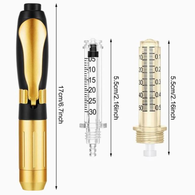 Hyaluronic Acid filler Pen High Pressure Pen Needle Free Meso Gun Hyaluron Pen Injection/No-Needle Anti Wrinkle Filler Injection Hyalurone Pen Hyaluronic Acid Pen for Face and Lip