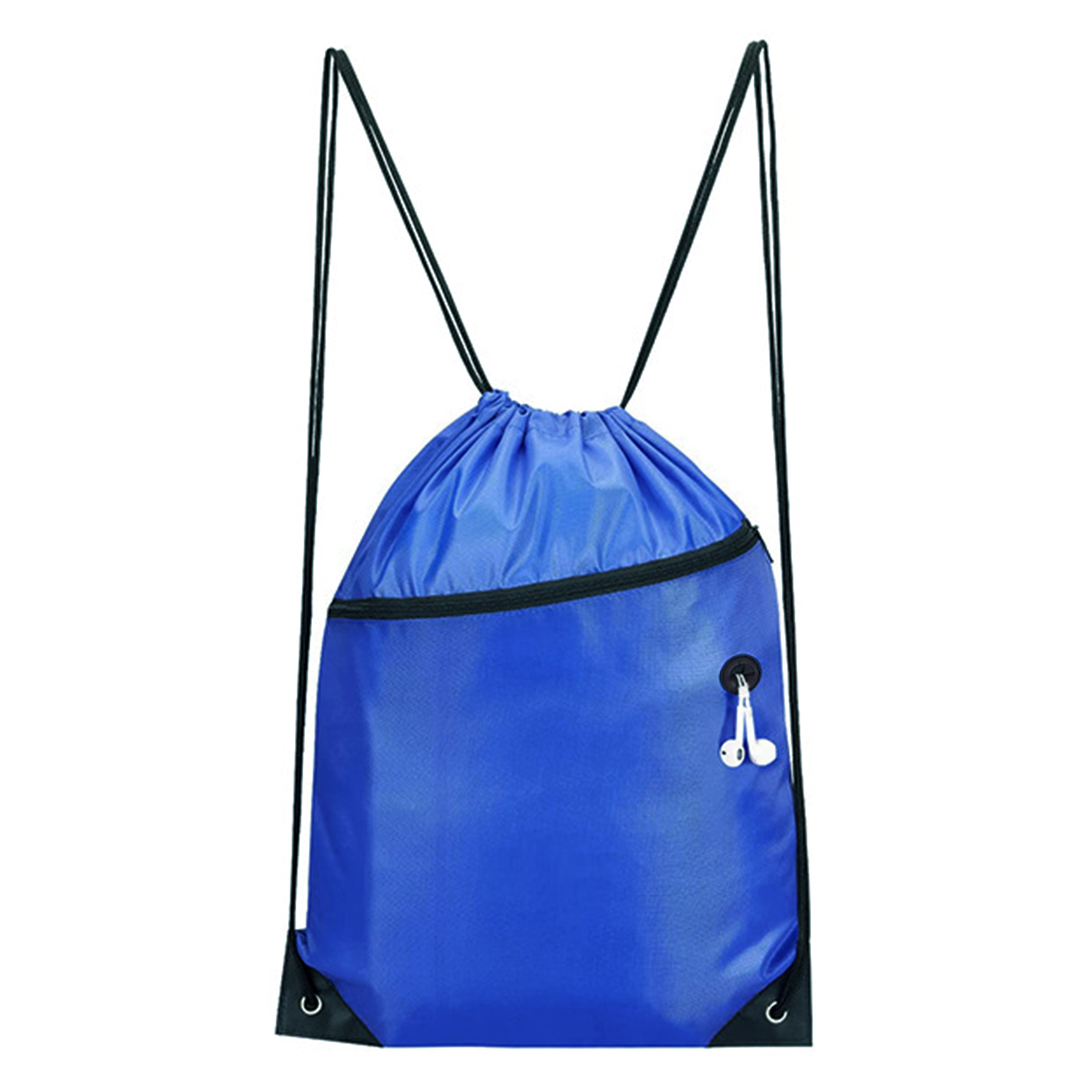 Drawstring Backpack w/Front Zipper Pocket