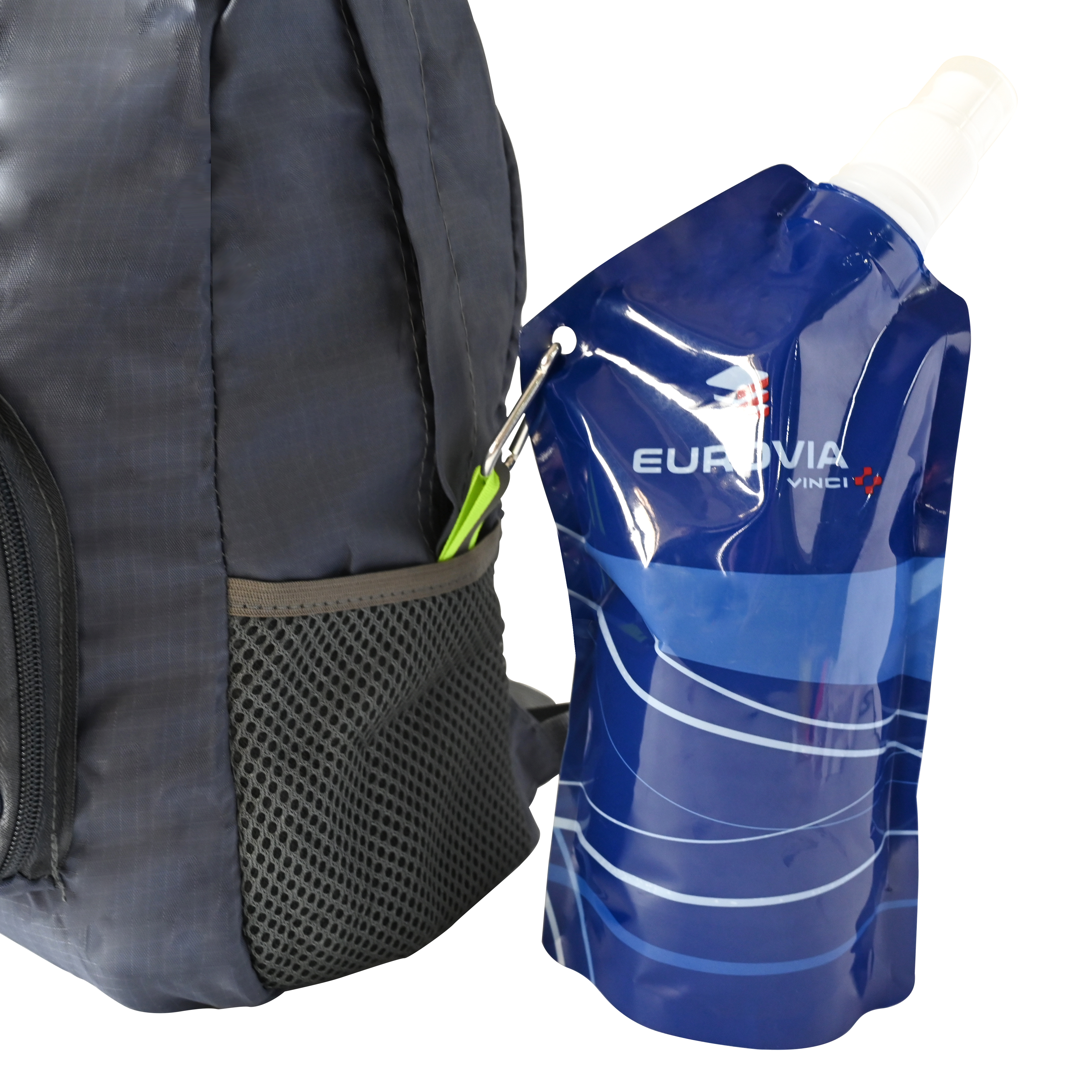 25 Oz. Collapsible and Reusable Water Bag w/Carabiner