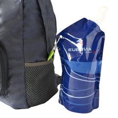 25 Oz. Collapsible and Reusable Water Bag w/Carabiner
