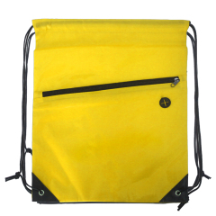 Drawstring Backpack w/Front Zipper Pocket