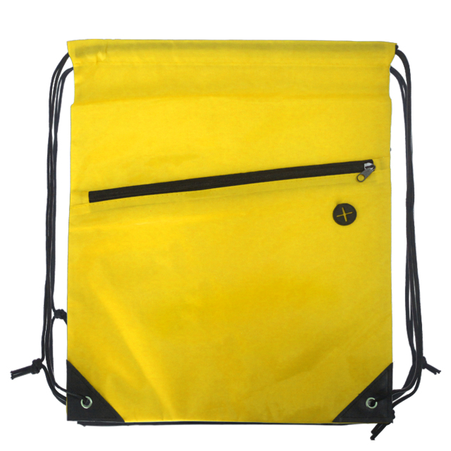 Drawstring Backpack w/Front Zipper Pocket