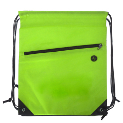 Drawstring Backpack w/Front Zipper Pocket
